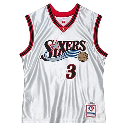Mitchell & Ness Mens Th Platinum Swingman V Neck Replica Jersey Basketball Casual Silver Size M