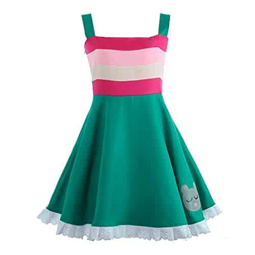 Fortunehouse Women's Star vs. The Forces of Evil Eden Sher Cosplay Costume Princess Star Butterfly Dress (XS),Green,X Small
