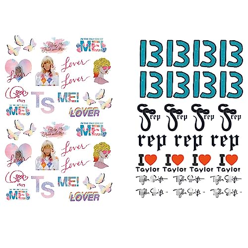 YDJIA Limited Edition Temporary Tattoos Eras Tour Accessories Temporary Tattoos Eras Tour Outfits Singer Gifts Midnight Folklore Lover Reputation Album Tattoo Fan Gifts 1