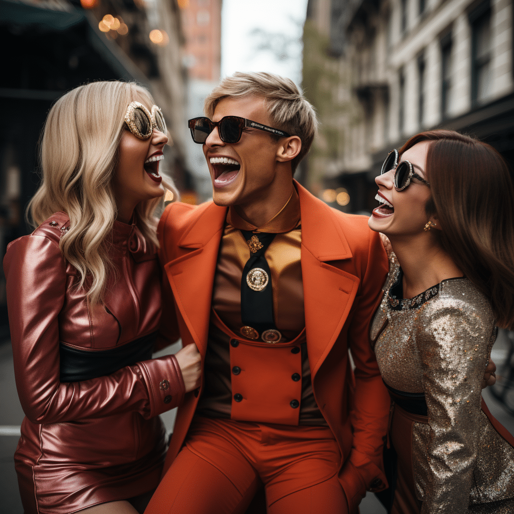 Female Blonde Super Models Laughing at a Male Nerd