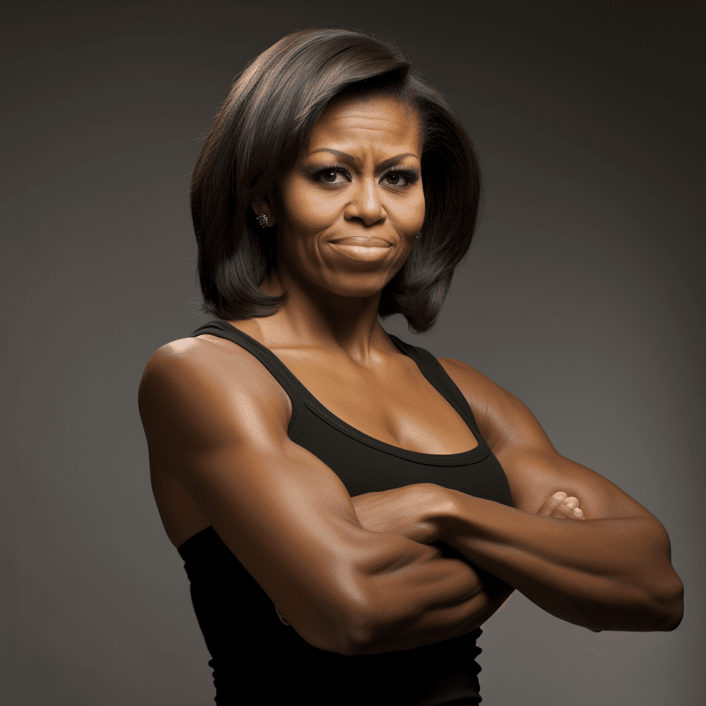 Michelle Obama with Big Muscles