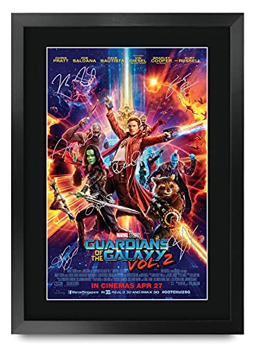 HWC Trading Guardians of The Galaxy Vol Chris Pratt and Cast x inch Framed Gifts Printed Poster Signed Autograph Picture for Movie Memorabilia Fans x Framed
