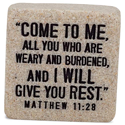 Lighthouse Christian Products Come to Me All You Classic White X Cast Stone Decorative Sign