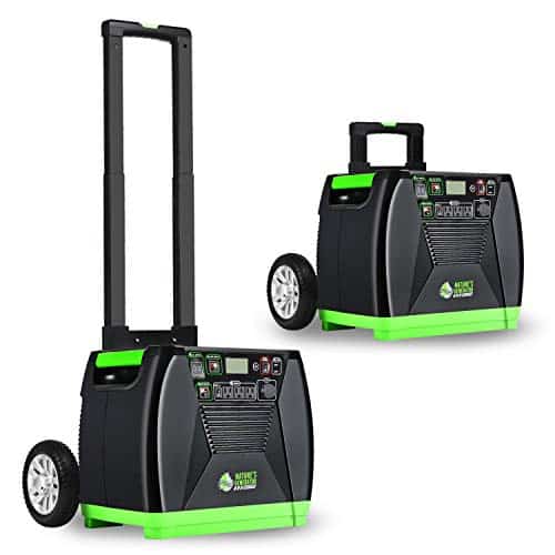 Nature's Generator Elite with Cart w Solar and Wind Powered Generator in Quiet Operation with V DC port,B ports,AC outlets and V amp pure sine wave AC outlet