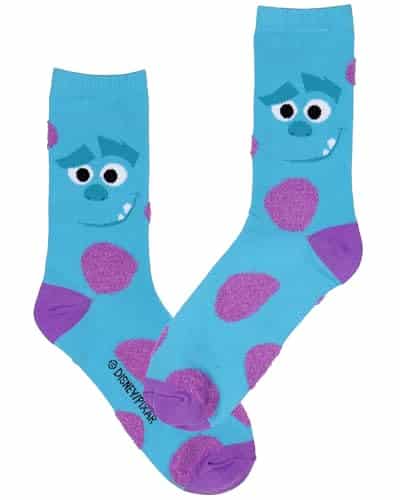 Disney Monsters Inc. Adult Sulley Fuzzy Spots Crew Socks Pair For Men And Women