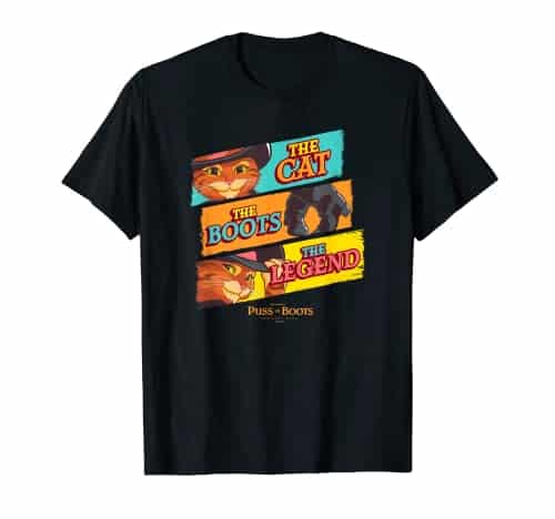 DreamWorks Puss in Boots the Last Wish Logo Panels T Shirt