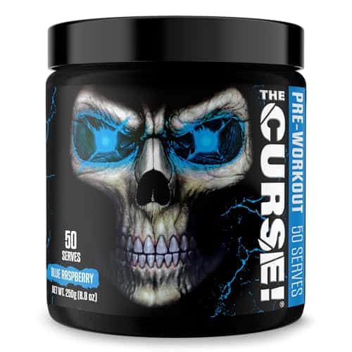 JNX SPORTS The Curse! Pre Workout Powder Blue Raspberry Servings Preworkout Boost Strength, Energy + Focus for Men & Women Caffeine, Beta Alanine, Creatine & L Citrulline